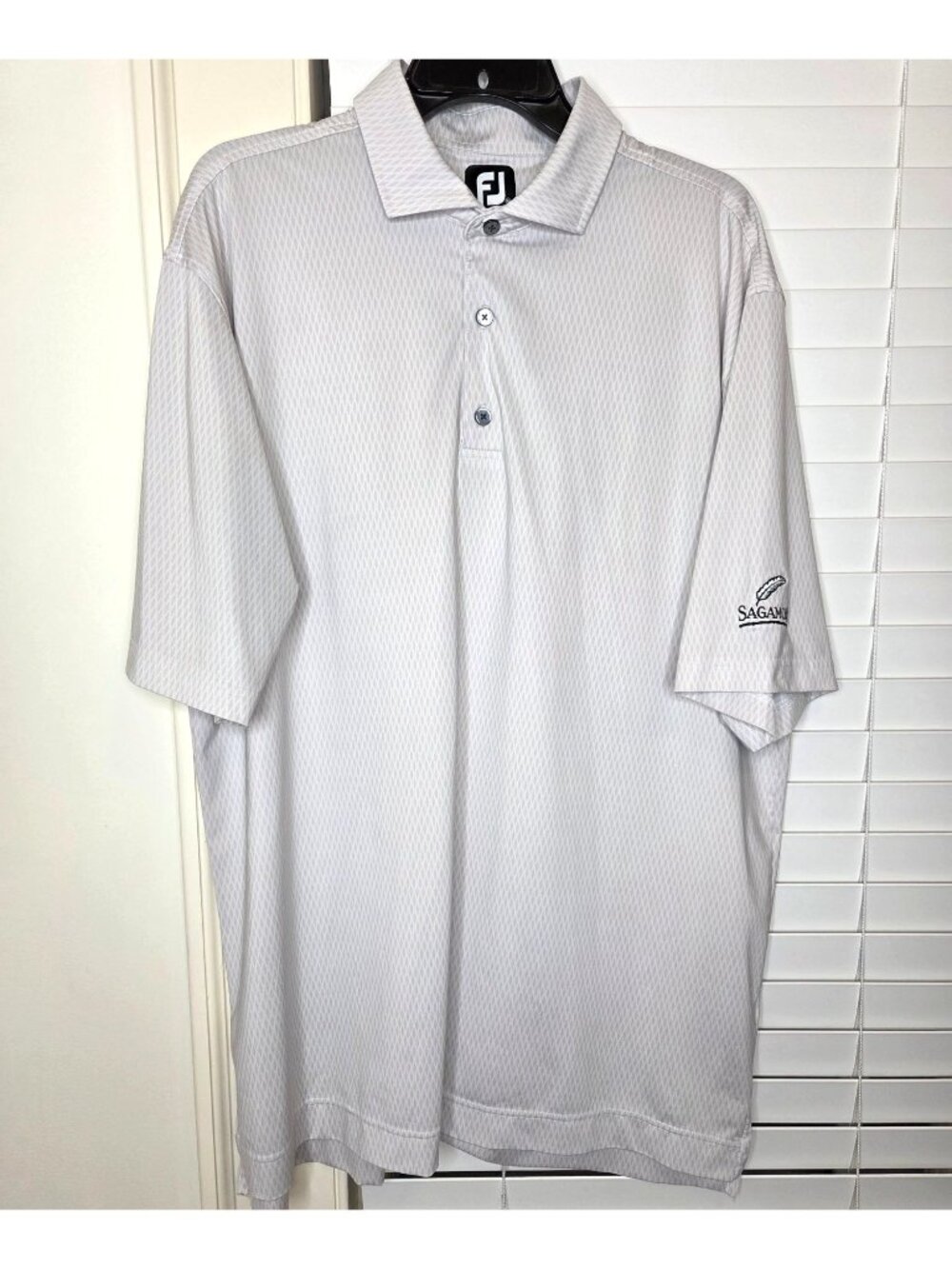 FootJoy Sagamore Mens White Polo Shirt XL Golf Apparel Embroidered Preppy
